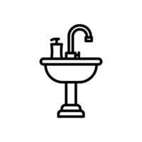 sink line icon, isolated background vector