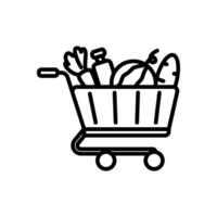 shopping cart line icon, isolated background vector