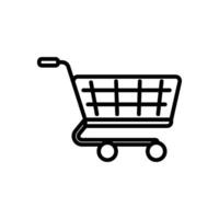 shopping cart line icon, isolated background vector