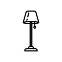 línea icono de piso lámpara, aislado antecedentes vector
