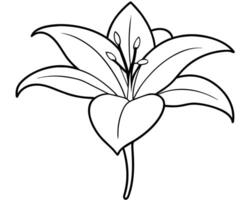 Lily of the valley outline vector