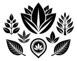 Leaf icon black illustration design vector
