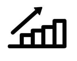 Growing bar graph icon in flat style vector