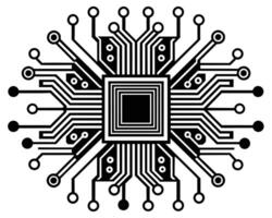 Black Processor icon isolated on black background vector