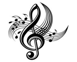 Music Illustration Black and White vector