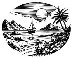 A beautiful beach scene vector