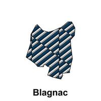 blagnac ciudad mapa de Francia país, resumen geométrico mapa con color creativo diseño modelo vector