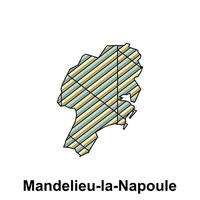 Mandelieu la Napoule City Map of France Country, abstract geometric map with color creative design template vector