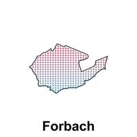 Map of Forbach City with gradient color, dot technology style illustration design template, suitable for your company vector