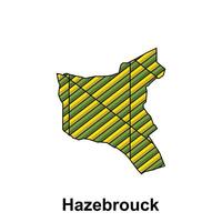 Hazebrouck City Map of France Country, abstract geometric map with color creative design template vector