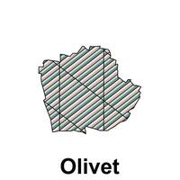 Olivet City Map of France Country, abstract geometric map with color creative design template vector