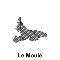 Le Moule City Map of France Country, abstract geometric map with color creative design template vector
