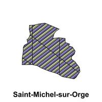 Santo michel sur orge ciudad mapa de Francia país, resumen geométrico mapa con color creativo diseño modelo vector
