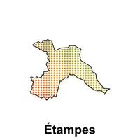 Map of Etampes City with gradient color, dot technology style illustration design template, suitable for your company vector