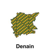 Denain City Map of France Country, abstract geometric map with color creative design template vector