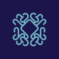 Blue Octopus Line Underwater modern creative design template vector