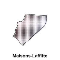 Map of Maisons Laffitte City with gradient color, dot technology style illustration design template, suitable for your company vector