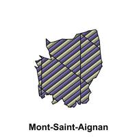 Mont Saint Aignan City Map of France Country, abstract geometric map with color creative design template vector
