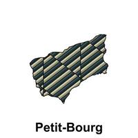 petit burgo ciudad mapa de Francia país, resumen geométrico mapa con color creativo diseño modelo vector