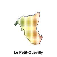 Map of Le Petit Quevilly City with gradient color, dot technology style illustration design template, suitable for your company vector