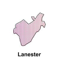 Map of Lanester City with gradient color, dot technology style illustration design template, suitable for your company vector