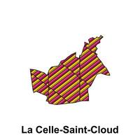 La Celle Saint Cloud City Map of France Country, abstract geometric map with color creative design template vector
