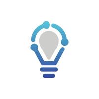 Bulb Technology idea solution logo design creative template vector