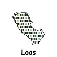 Map City of Loos,geometric logo with digital technology, illustration design template vector