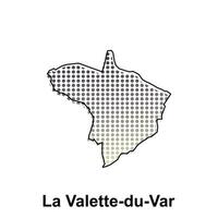 Map of La Valette du Var City with gradient color, dot technology style illustration design template, suitable for your company vector