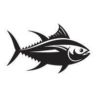 fish silhouette illustration, black color fish silhouette isolated white background vector