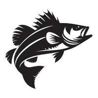 fish silhouette illustration, black color fish silhouette isolated white background vector