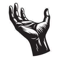 Hand icon, black color silhouette vector