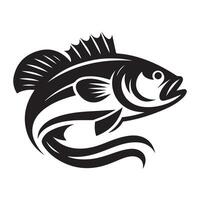 fish silhouette illustration, black color fish silhouette isolated white background vector