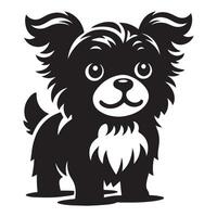 A cute Charlie dog, black color silhouette vector