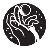 Hand icon, black color silhouette vector