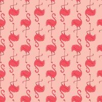A pink and white pattern of flamingos vector