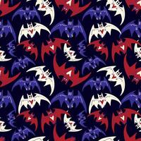 Halloween seamless pattern with bats vector