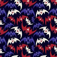 Halloween seamless pattern with bats vector