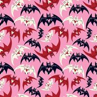 Halloween seamless pattern with bats vector