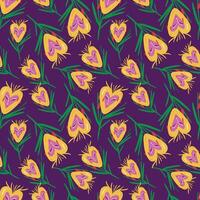 funny pattern with cool flowers vector