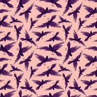 Seamless pattern with ravens vector