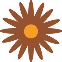 Brown retro flower vector