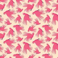 A pink and white pattern of birds flying in the sky vector