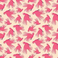 A pink and white pattern of birds flying in the sky vector