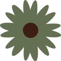 Green retro flower vector