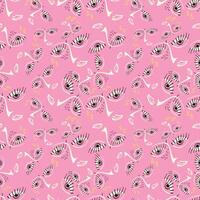 A pink background with a pattern of eyes vector