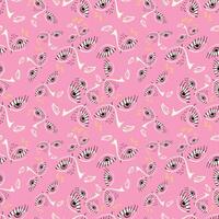 A pink background with a pattern of eyes vector