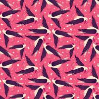 Seamless pattern with ravens vector