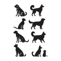 dog silhouette set, vector