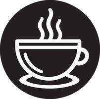 café taza icono, negro color silueta vector